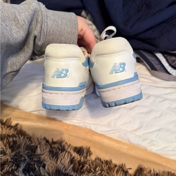 New Balance White and Light Blue Sneakers - Picture 4 of 6